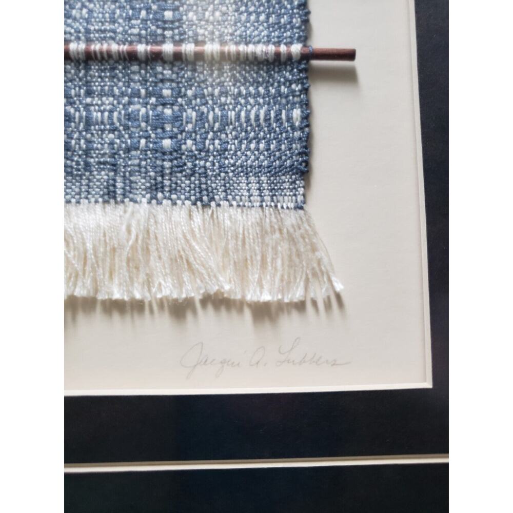 Framed Original Hand Loom Weaving by Jacqui Lubbers Unique Kentucky Art 16"x 17" - Picture 3 of 16